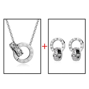 Conjunto Colar E Brinco De Aço Inoxidável